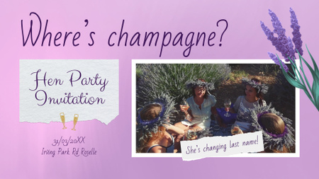 Champagne Drinking At Her Party With Friends Full HD video Design Template