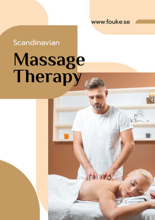 Massage Salon Ad Masseur by Relaxed Woman Flyer A5 Design Template