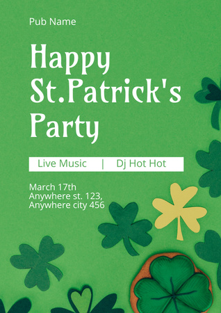 Ontwerpsjabloon van Poster van St. Patrick's Day Party Announcement on Green