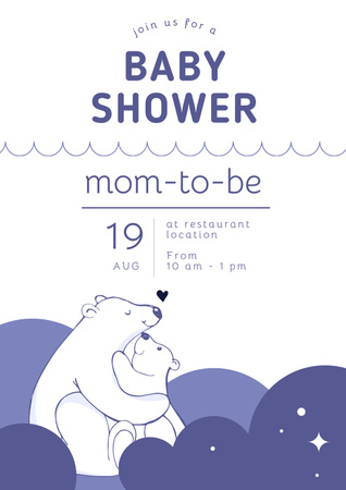 Tuleva äiti kutsuu sinut Baby Shower -juhliin Poster Design Template