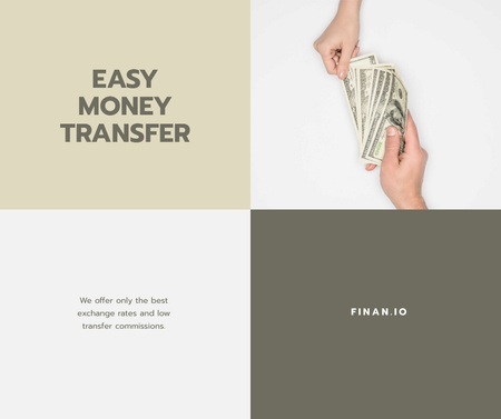 Money Transfer services promotion Facebook Modelo de Design