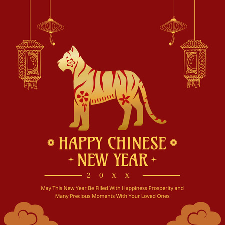 Ontwerpsjabloon van Instagram van Happy Chinese New Year