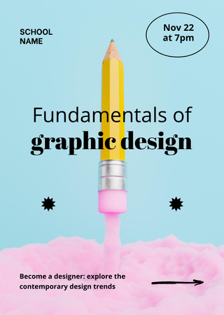 Fundamentals of Graphic Design Workshop Flyer A6 tervezősablon