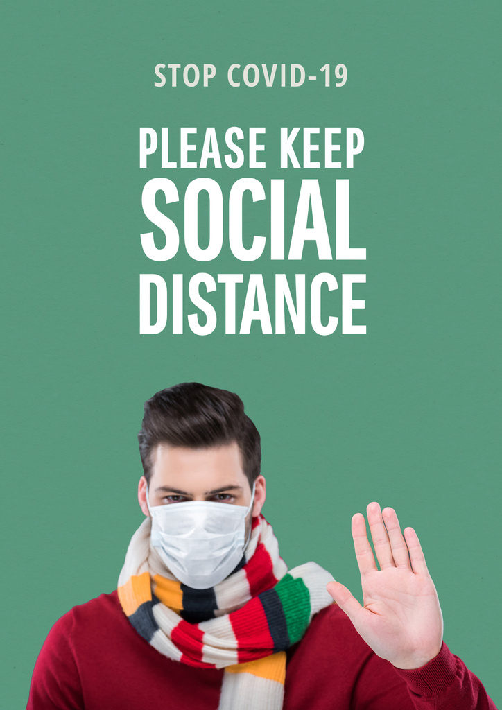 Plantilla de diseño de Motivation of Social Distancing during Pandemic Poster 