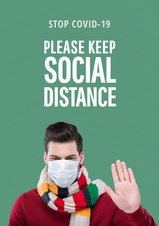 Motivation of Social Distancing during Pandemic Poster Design Template