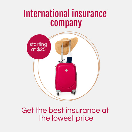 Modèle de visuel Promotion des compagnies d'assurance internationales - Instagram