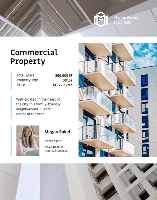 Template di design Commercial Real Estate Offer Poster 22x28in