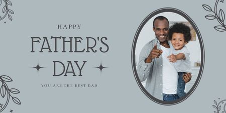 Greeting to The Best Dad Twitter Design Template