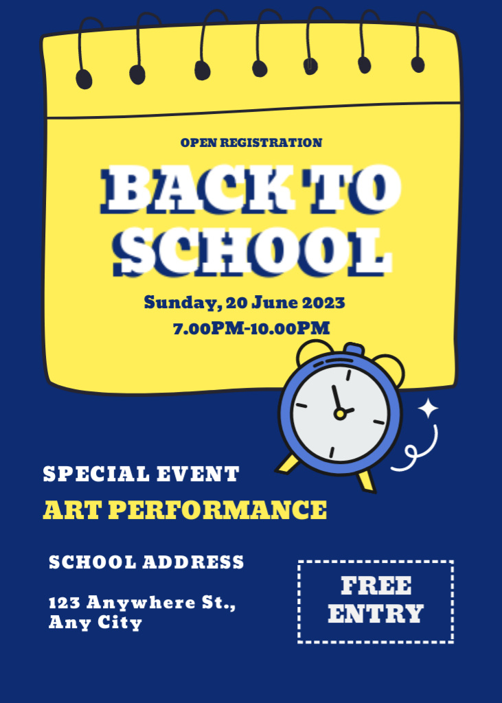 Back to School Special Event Announcement Flayer Design Template