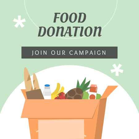 Food Donation Announcement Instagram Design Template