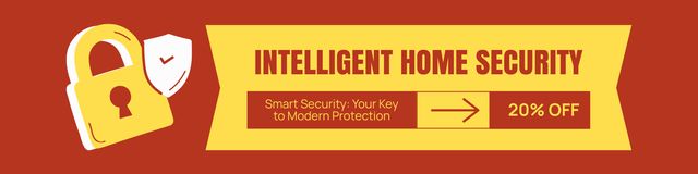 Intelligent Home Security Solutions LinkedIn Coverデザインテンプレート