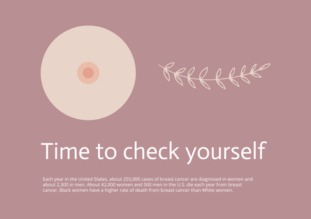 Motivation of Breast Cancer Check-Up Poster A2 Horizontal Design Template