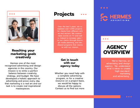Advertising Agency Overview with Successful Businesspeople Brochure 8.5x11in Z-fold Design Template