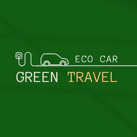 Green Eco Car Ad Logo Design Template