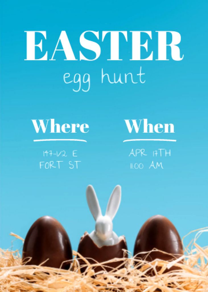 Easter Egg Hunt Announcement Invitation Design Template
