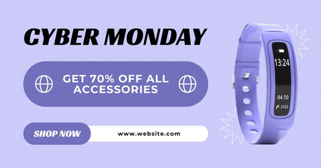 Template di design Cyber Monday Sale with Modern Smart Watch Facebook AD