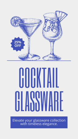 Розпродаж скляного посуду Instagram Story – шаблон для дизайну