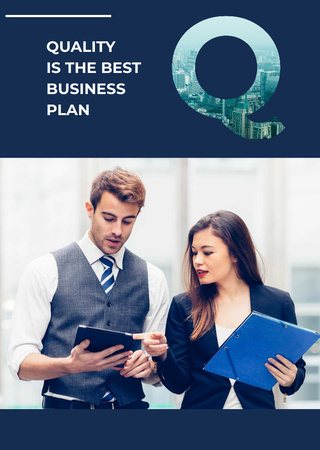 Business Colleagues Working On Project Postcard A6 Vertical Design Template