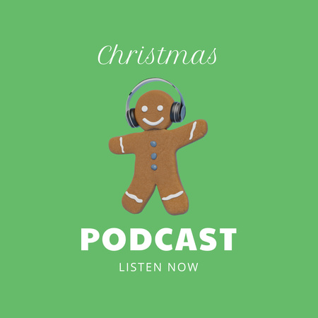 Christmas Podcast Announcement with Cookie Instagram Design Template
