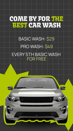 Shining Vehicle For Car Wash Offer Instagram Video Story Design Template
