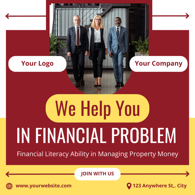 Modèle de visuel Business Consulting with Helping in Financial Problems - LinkedIn post