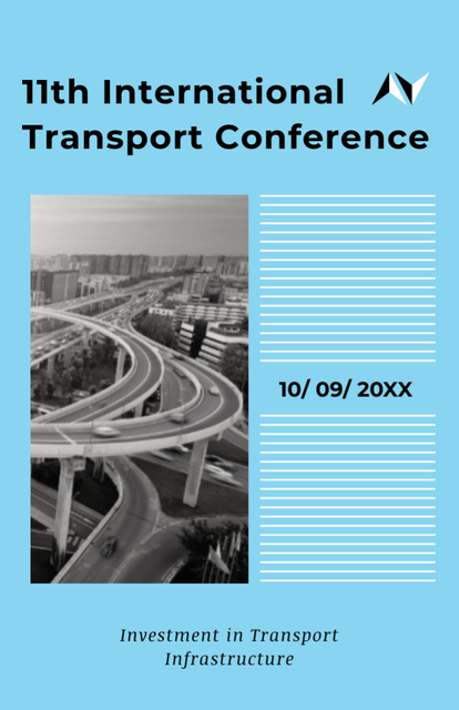 Ontwerpsjabloon van Flyer 5.5x8.5in van Transport Conference Event Announcement with City Traffic