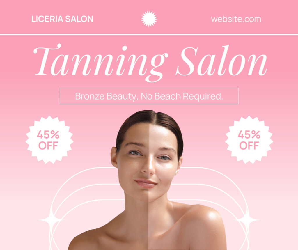 Designvorlage Bronze Beauty in Tanning Salon für Facebook
