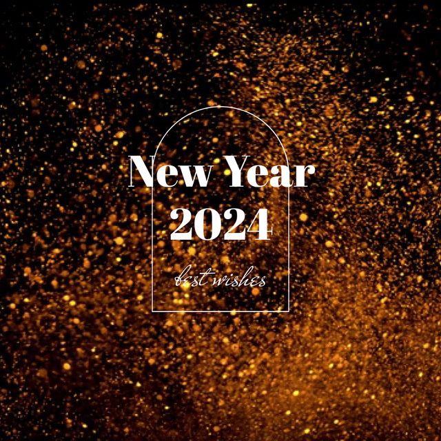Designvorlage New Year Greeting with Bright Shiny Confetti für Animated Post