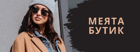 Fashion sale Stylish girl in Sunglasses Facebook cover – шаблон для дизайна