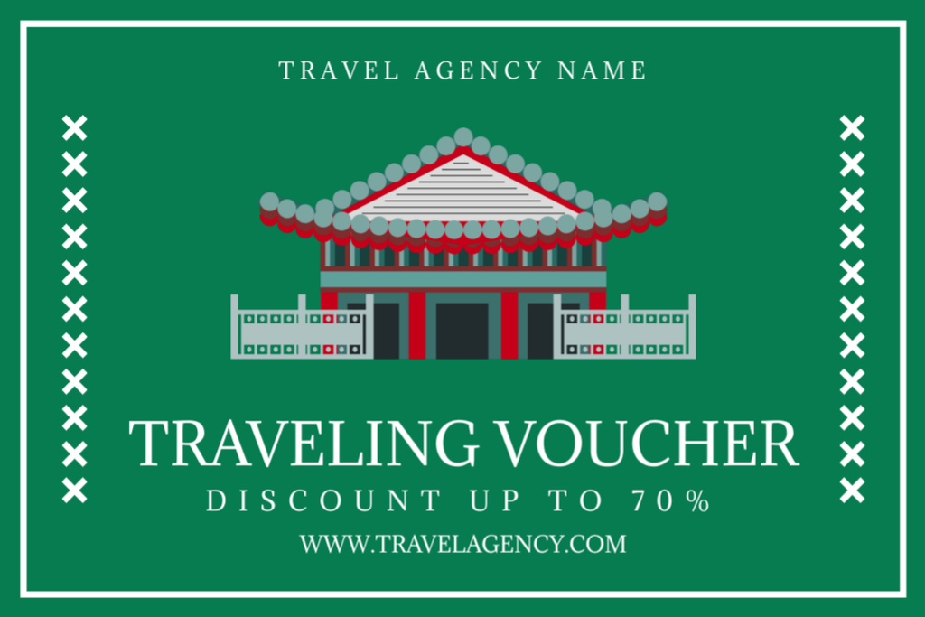 Szablon projektu Travel Voucher for Tour to Asia Gift Certificate