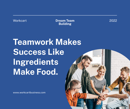Designvorlage Phrase about Successful Teamwork für Facebook