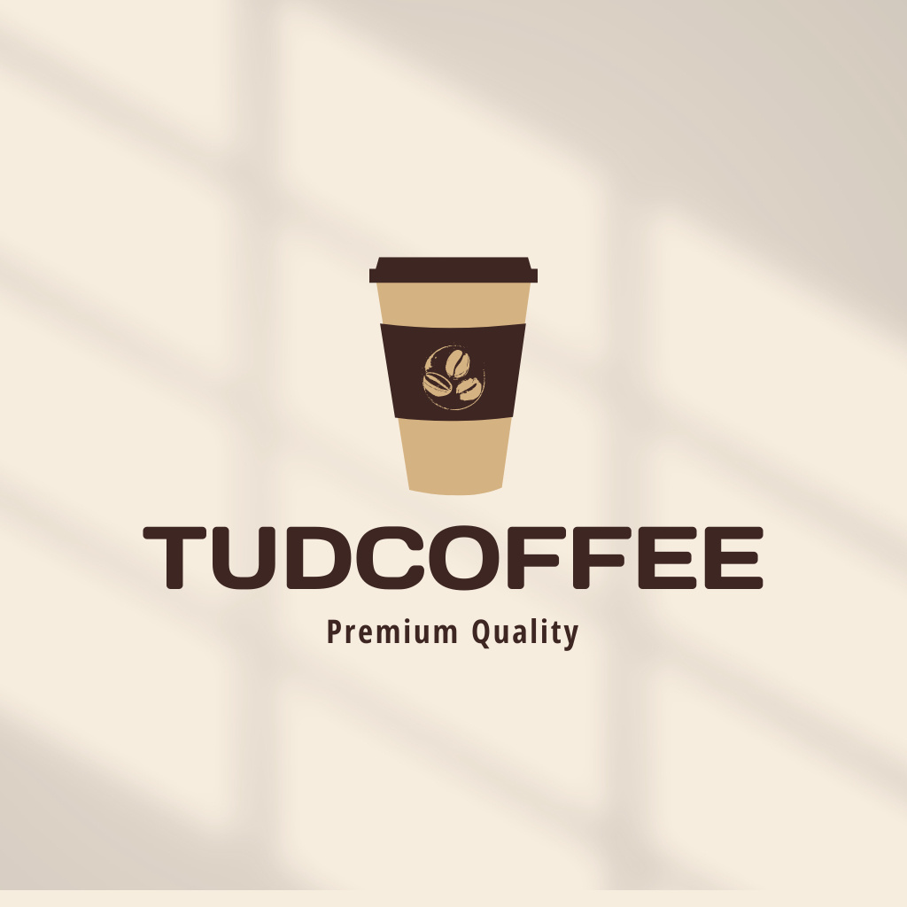 Coffee Shop Promo with Premium Quality Coffee Logo Modelo de Design