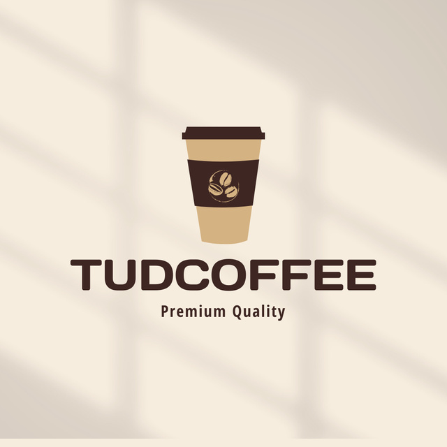 Coffee Shop Promo with Premium Quality Coffee Logo Design Template