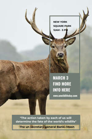 Platilla de diseño Eco Event announcement with Wild Deer Invitation 6x9in