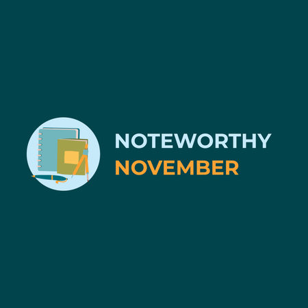 November Notebook Sale Announcement Animated Logo Design Template