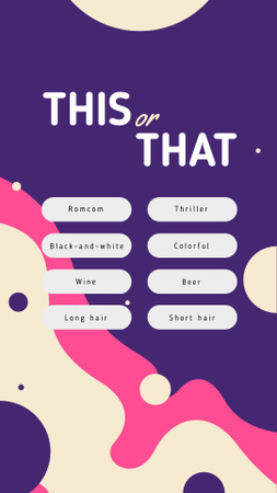 This or That Form on Colorful Spots Instagram Story Design Template