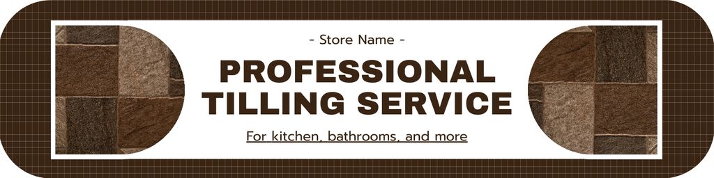 Professional Tiling Service Ad with Sample Twitter Design Template