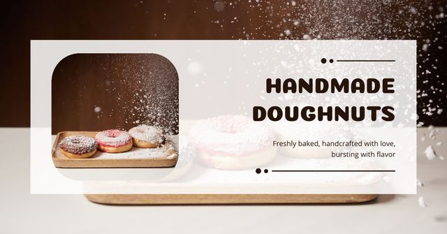 Ad of Handmade Doughnuts Shop Offer Facebook AD Design Template