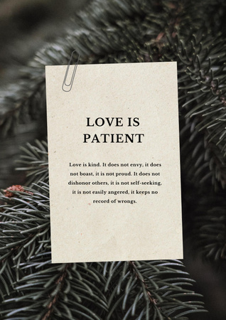 Love Quote on palm Leaves Poster Design Template