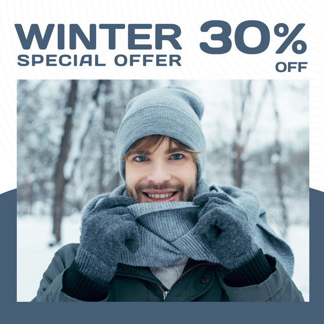Ontwerpsjabloon van Instagram van Discount Offer on Winter Clothes