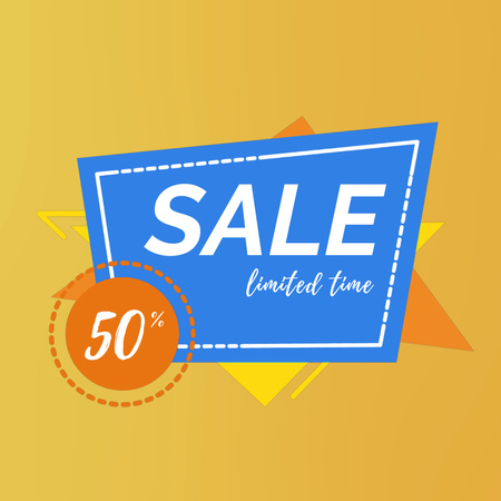 Sale Announcement in Simple Geometric Frame Animated Post Design Template