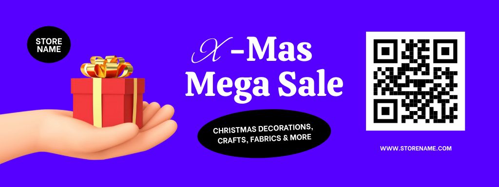 Beneficial Christmas Mega Sale Announcement Coupon Πρότυπο σχεδίασης