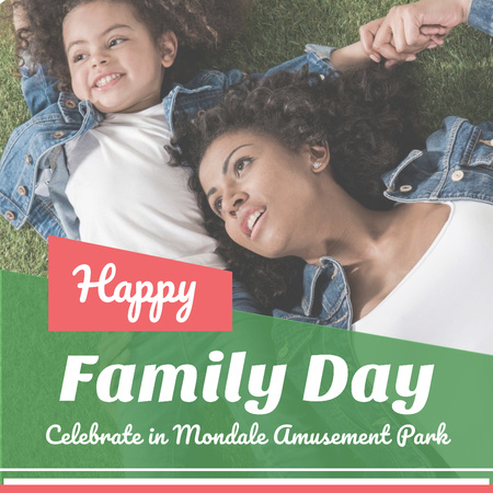 Mom hugging Daughter on Family Day Instagram AD Design Template