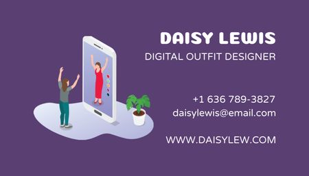 Platilla de diseño Online Clothing Designer Services Business Card US