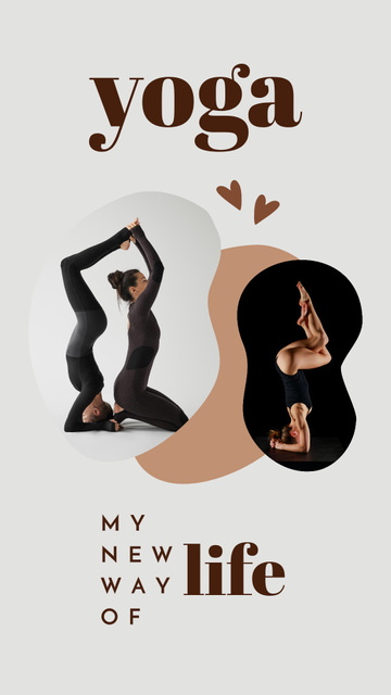 Yoga Lifestyle with Woman Instructor Instagram Story tervezősablon