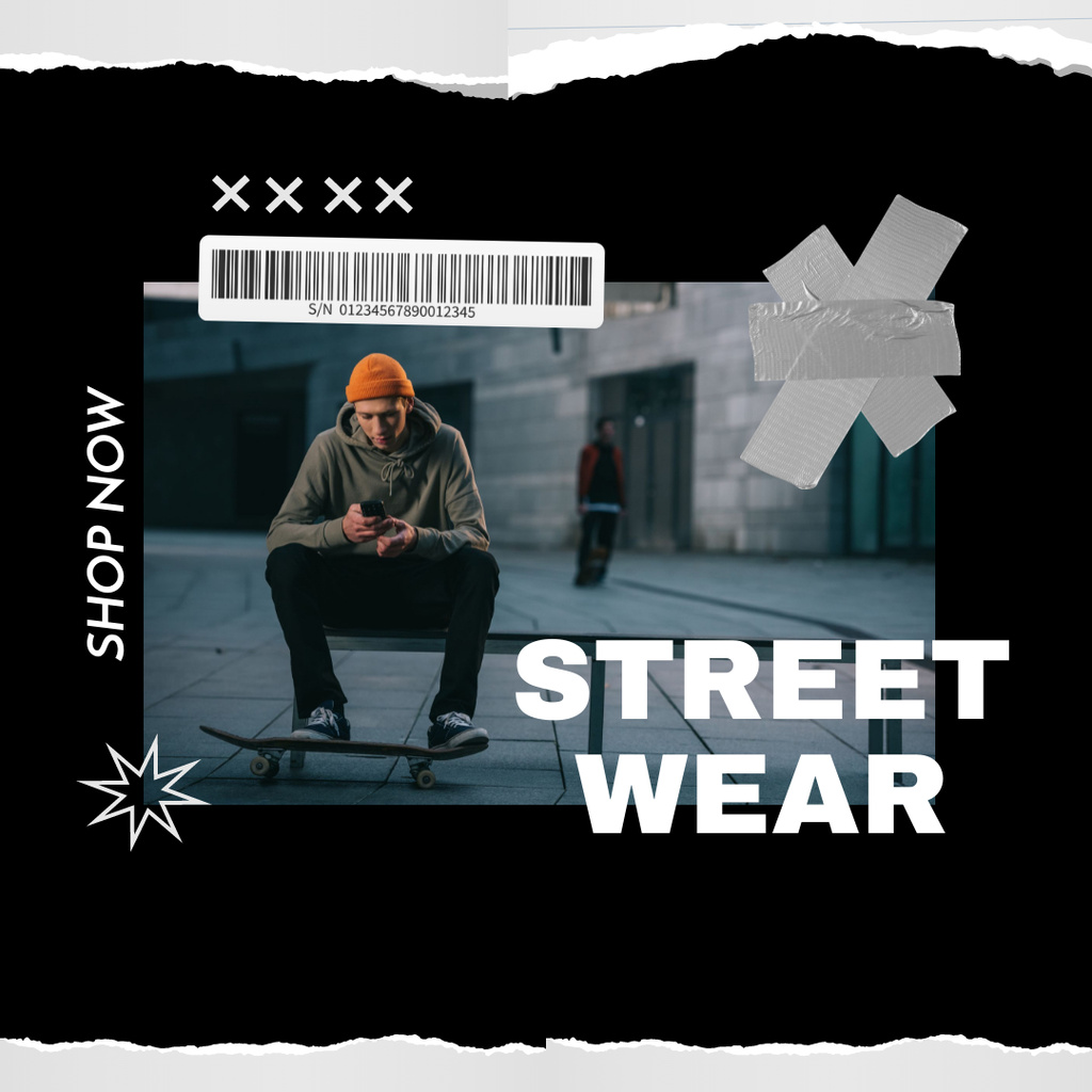 Ontwerpsjabloon van Instagram van Street Wear for Men