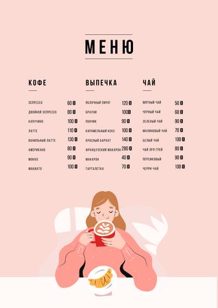 Cafe promotion with dreamy Girl Menu – шаблон для дизайна