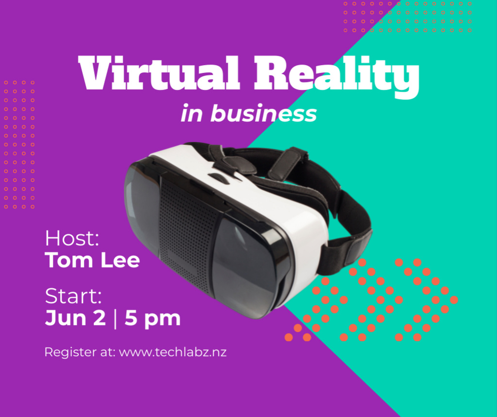 Plantilla de diseño de Virtual Reality in Business  Facebook 