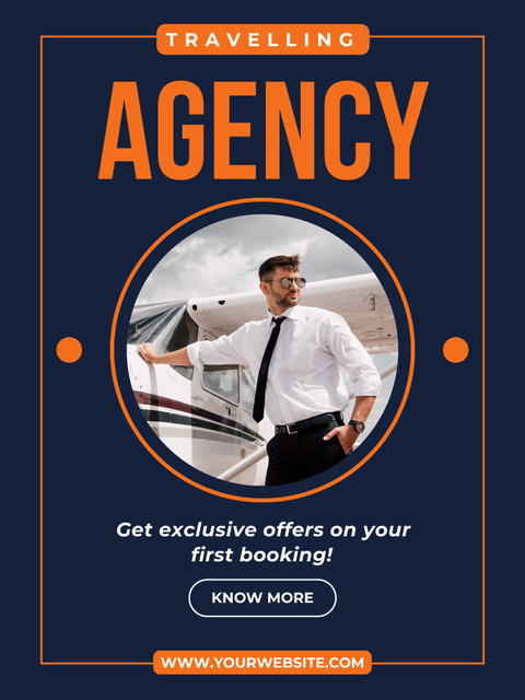 Travel Offer by Charter Flight Poster US Design Template