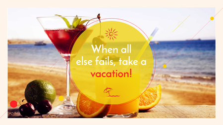 Modèle de visuel Offre de vacances Cocktail à la plage - Title 1680x945px